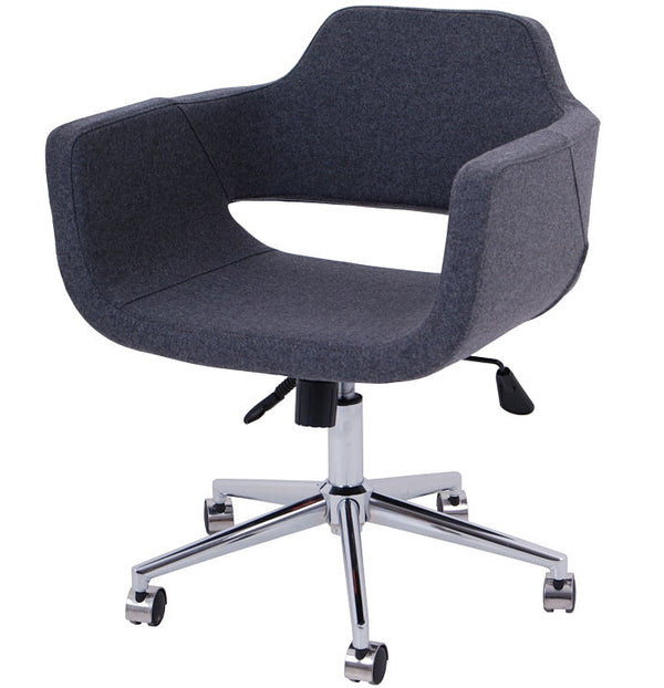 minetta Contemporary office chair in charcoal wool