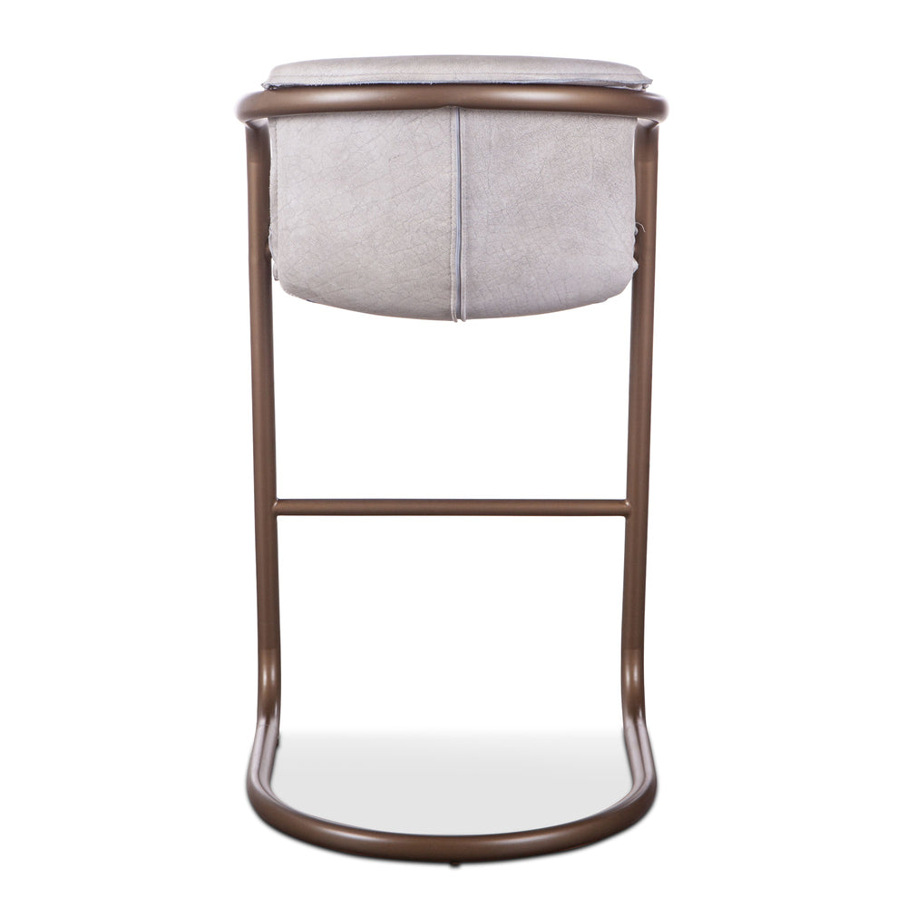 Portofino Leather Bar Chair Vintage White