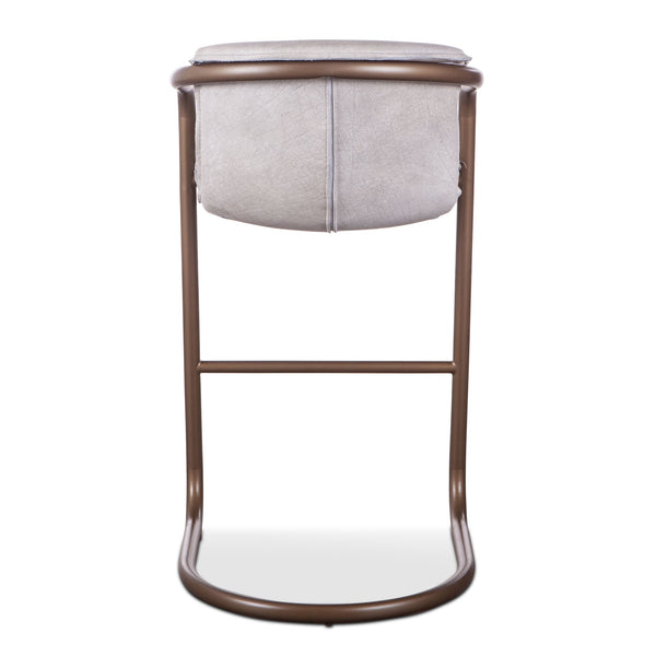 Portofino Leather Bar Chair Vintage White