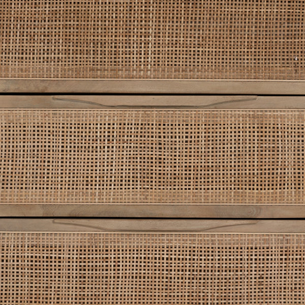 Sydney 6 Drawer Dresser - Natural Cane
