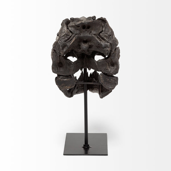 Jurassic 6L x 10W Brown Resin Tyrannosaurus Skull Replica
