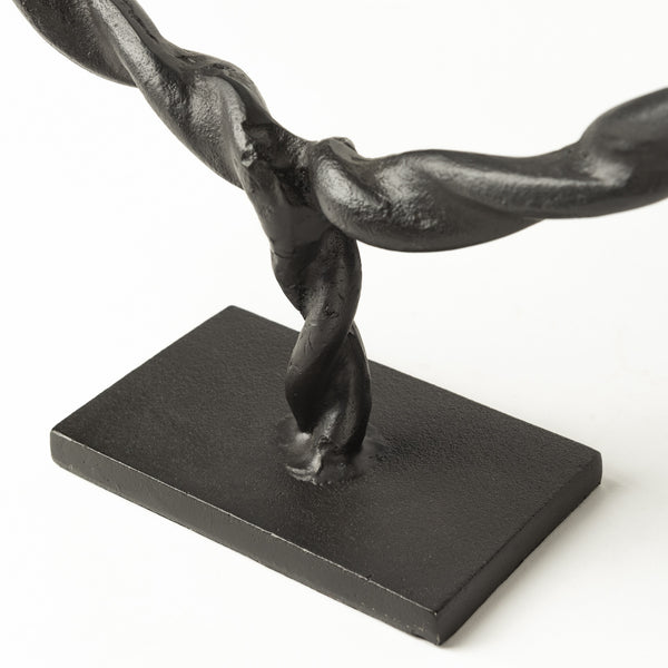Rizwan (Small) Black Aluminum Braided Circular Object
