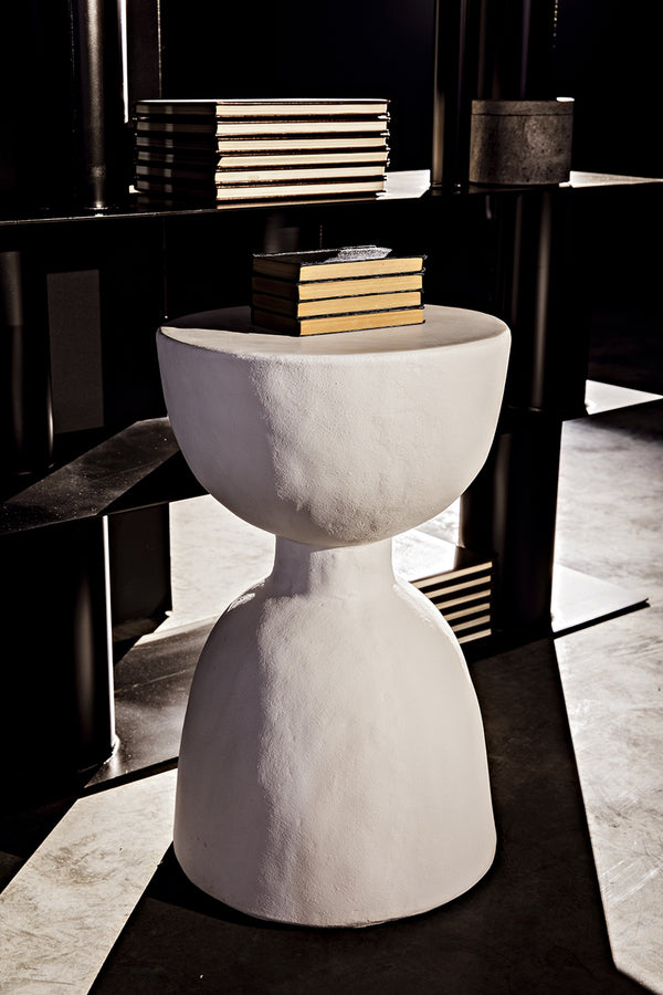 Hourglass Stool, White Fiber Cement
