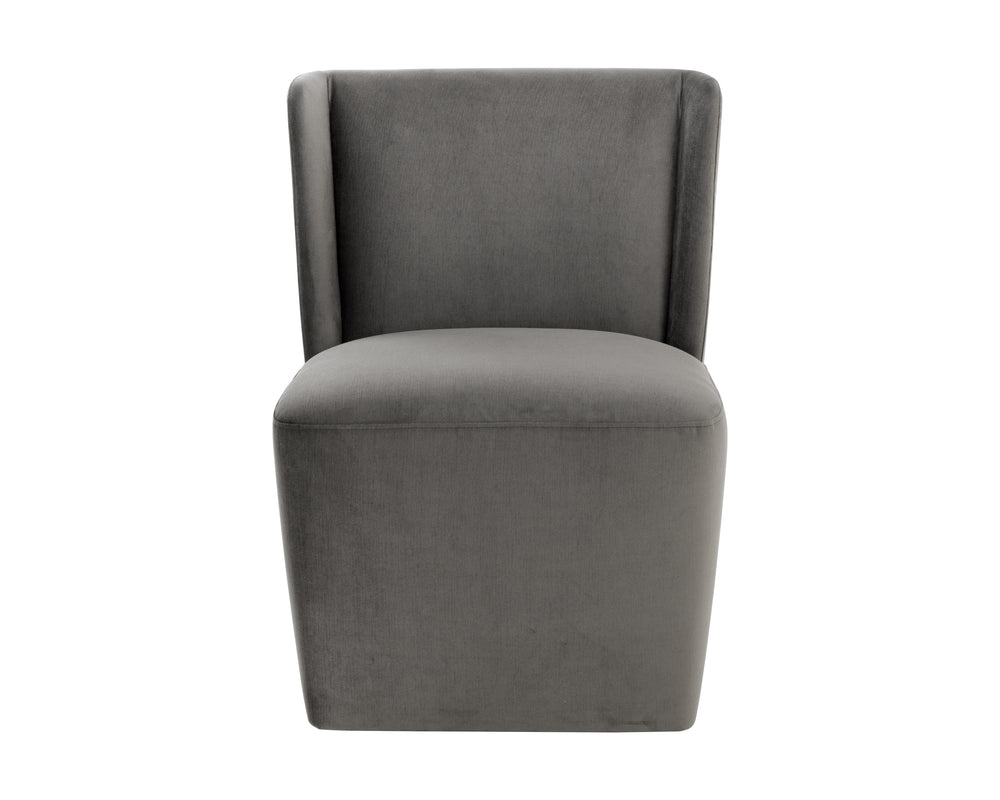 AMITA WHEELED DINING CHAIR - PICCOLO PEBBLE