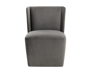 AMITA WHEELED DINING CHAIR - PICCOLO PEBBLE