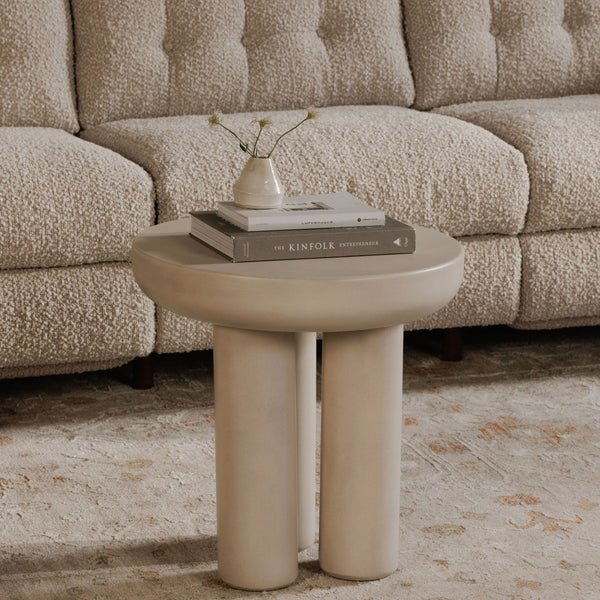 Rocca Side Table in Cream Concrete
