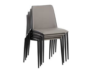 RENEE STACKABLE DINING CHAIR - DILLON STRATUS / DILLON BLACK