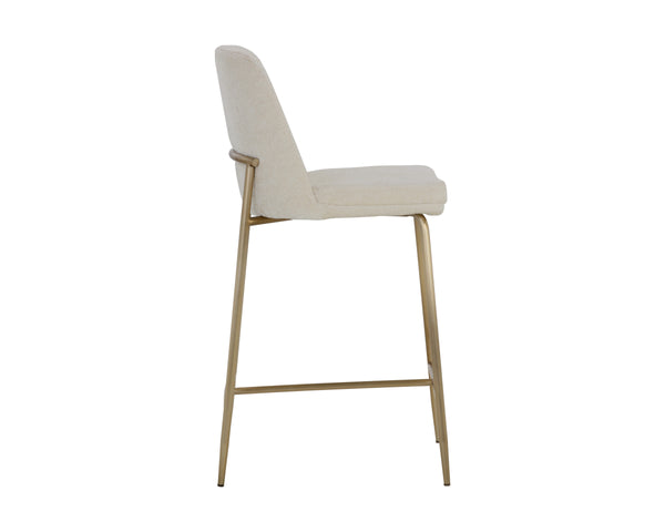 ZEKE COUNTER STOOL - ANTIQUE BRASS - BERGEN IVORY
