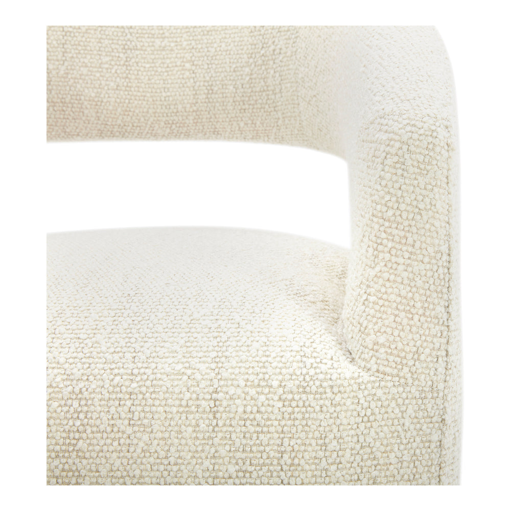 Moe's Barrow Rolling Dining Chair in White Mist