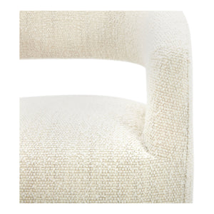 Moe's Barrow Rolling Dining Chair in White Mist