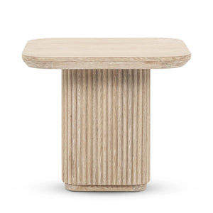 Vander Solid Wood Square End Table in Cream Washed