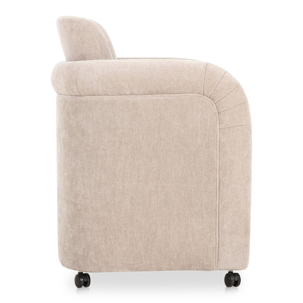 Moe's Mesto Rolling Dining Chair in Taupe