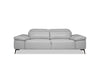 CAMELLO Leather Sofa in Silver leather/blk PC legs