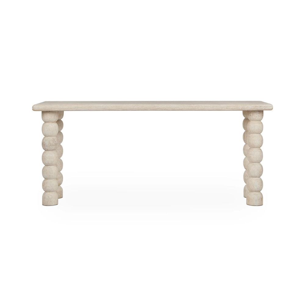 Adir Solid Wood Rectangle Console Table - Cream