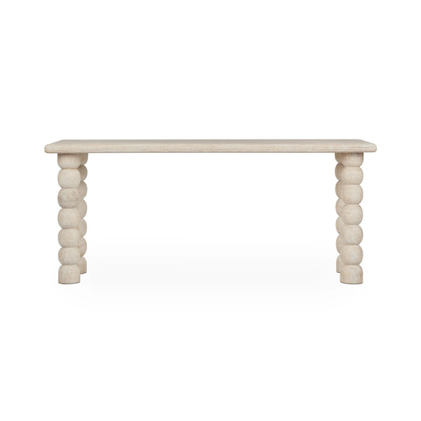 Adir Solid Wood Rectangle Console Table - Cream
