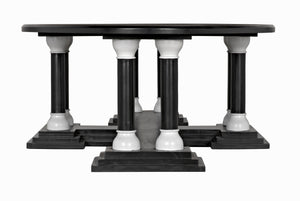 Desoto Coffee Table, Hand Rubbed Black and Solid White