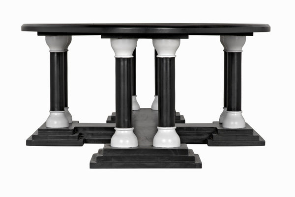 Desoto Coffee Table, Hand Rubbed Black and Solid White