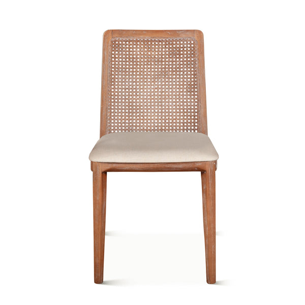 Simone 30" Upholstered Off-White Cane Back Dining Chair