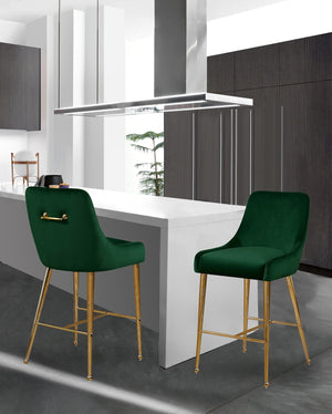 Irvin Stool In Green Velvet