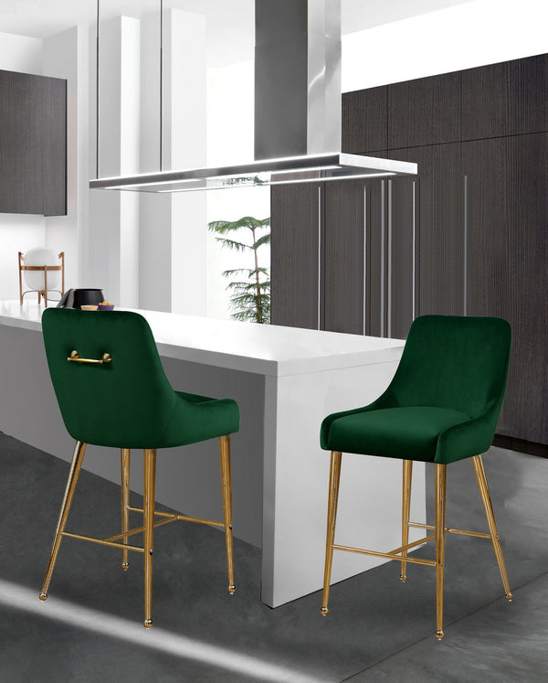 Irvin Stool In Green Velvet