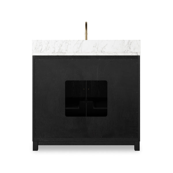 Millie Single Vanity - Satin Drifted Black Veneer