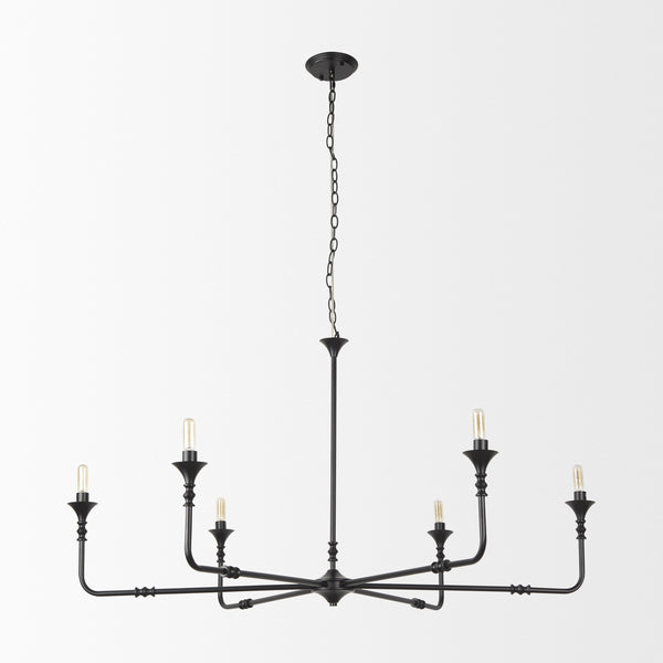 Gabriel Large Matte Black Chandelier
