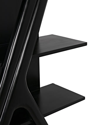 Vetra Teak and Veneer Bookcase in Hand-Rubbed Black