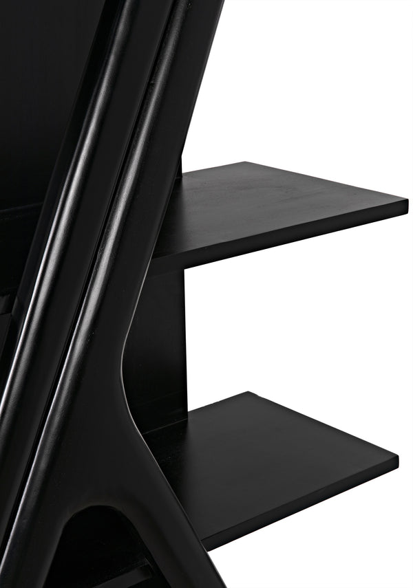 Vetra Teak and Veneer Bookcase in Hand-Rubbed Black