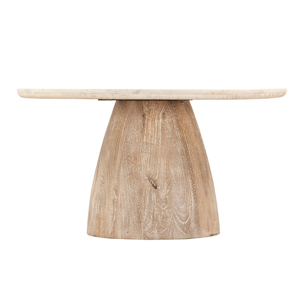 Palm Springs 36" Round Coffee White Marble, Mod Base
