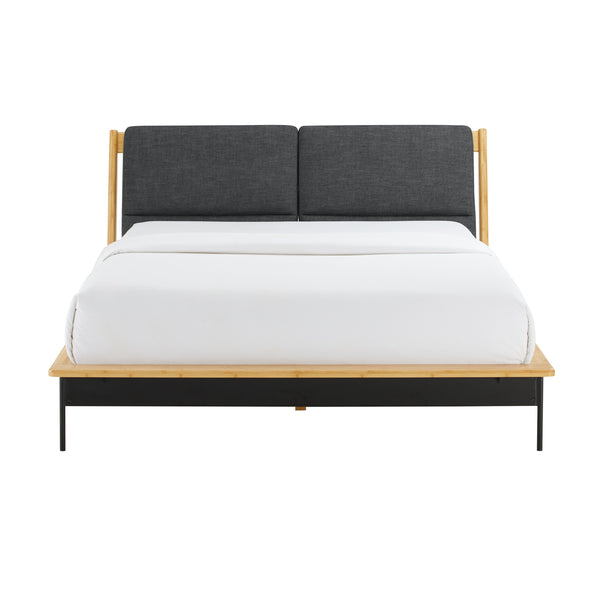 Santa Cruz Queen Platform Bed with Fabric, Wheat