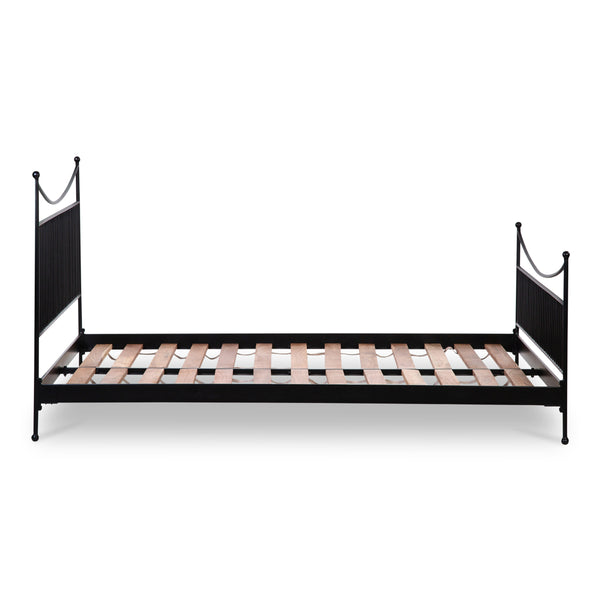 Moe's Monet Queen Bed Black with Curved Metal Frame