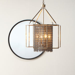 Refined Iron Round Wall Mirror, Black