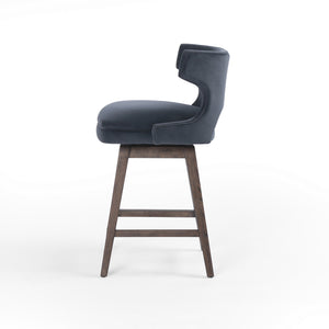 Task Swivel Counter Stool in Modern Velvet