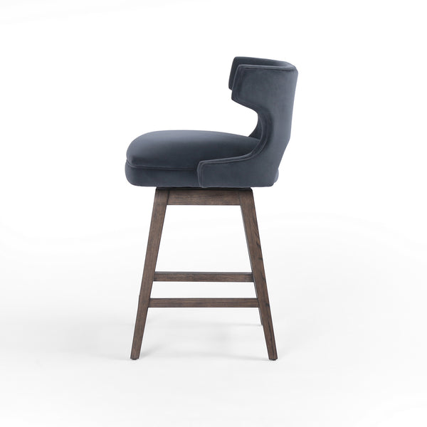 Task Swivel Counter Stool in Modern Velvet