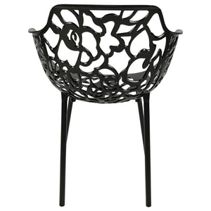 ORO ALUMINUM CHAIR (WITH ARMS) - BLACK