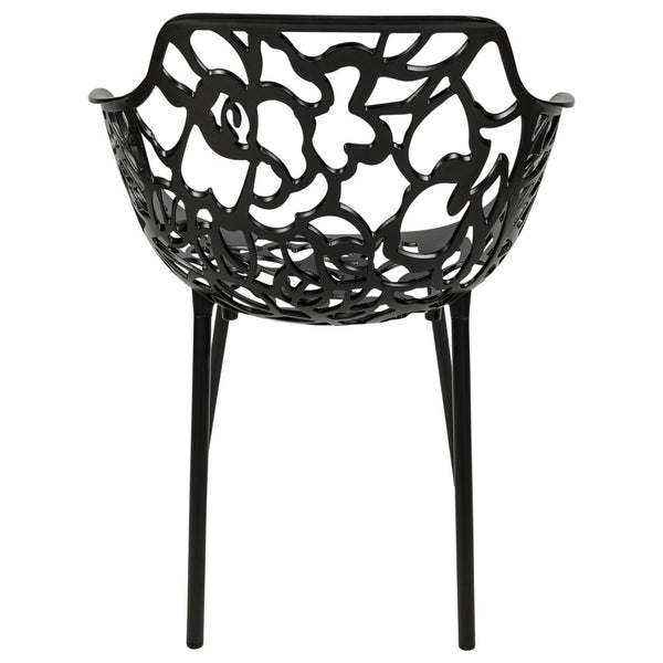 ORO ALUMINUM CHAIR (WITH ARMS) - BLACK