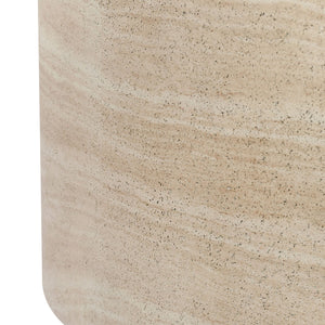 McKenna Outdoor Round Coffee Table – Travertine Finish