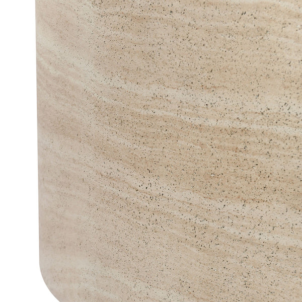 McKenna Outdoor Round Coffee Table – Travertine Finish