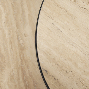 Wade Travertine Marble w/ Matte Black Metal Coffee Tables