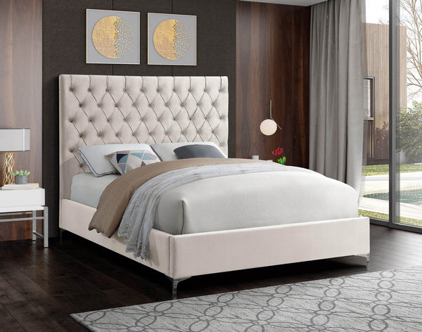 Robin King Bed In Cream Velvet