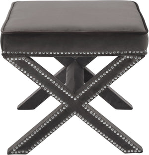 Alan Ottoman/Bench In Grey Velvet