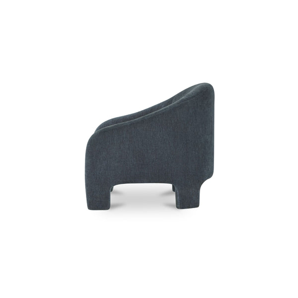 Moe's Tuva Accent Chair in Slate Blue Velvet