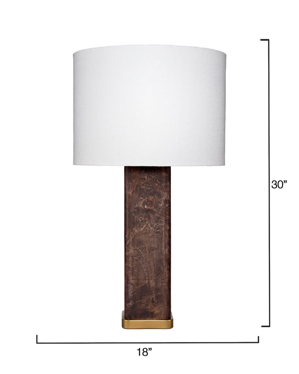 Preston Burl Wood Table Lamp with Linen Shade