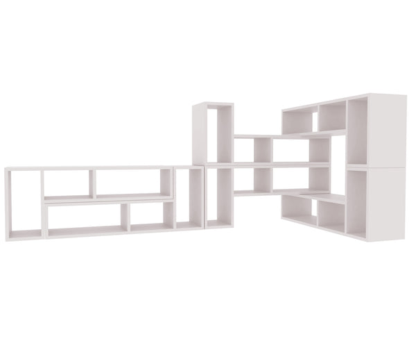 domino 7 shelving unit in pure white