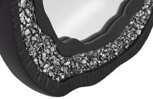 Geode Mirror, Black And Silver, Matte