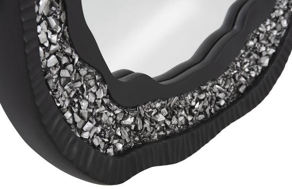 Geode Mirror, Black And Silver, Matte