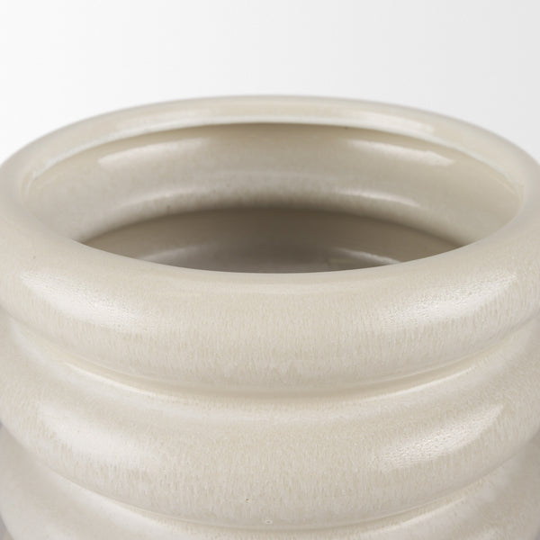 Twyla Short Cream Glazed Floor Vase