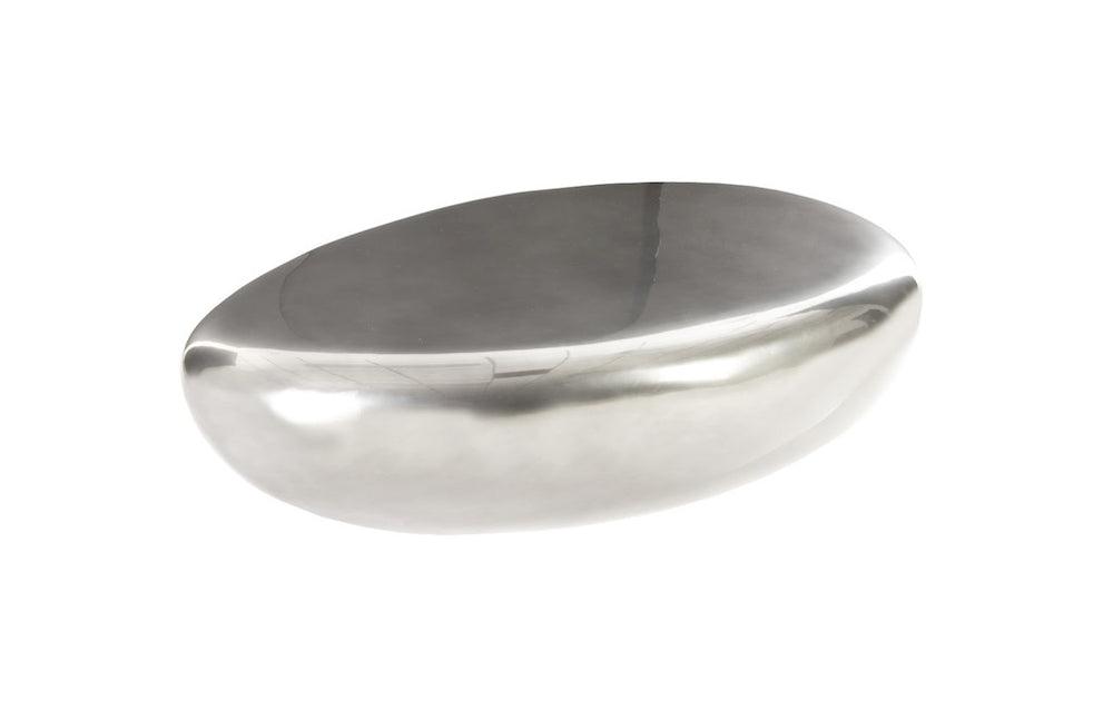 River Stone Coffee Table, Liquid Silver, Large