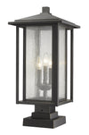 Aspen 3 Light Outdoor Pier Mounted Fixture in Oil Rubbed Bronze Finish