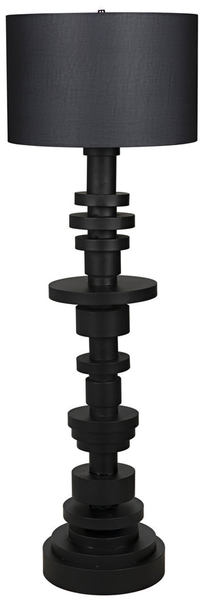 Wilton Floor Lamp with Shade, Black Steel